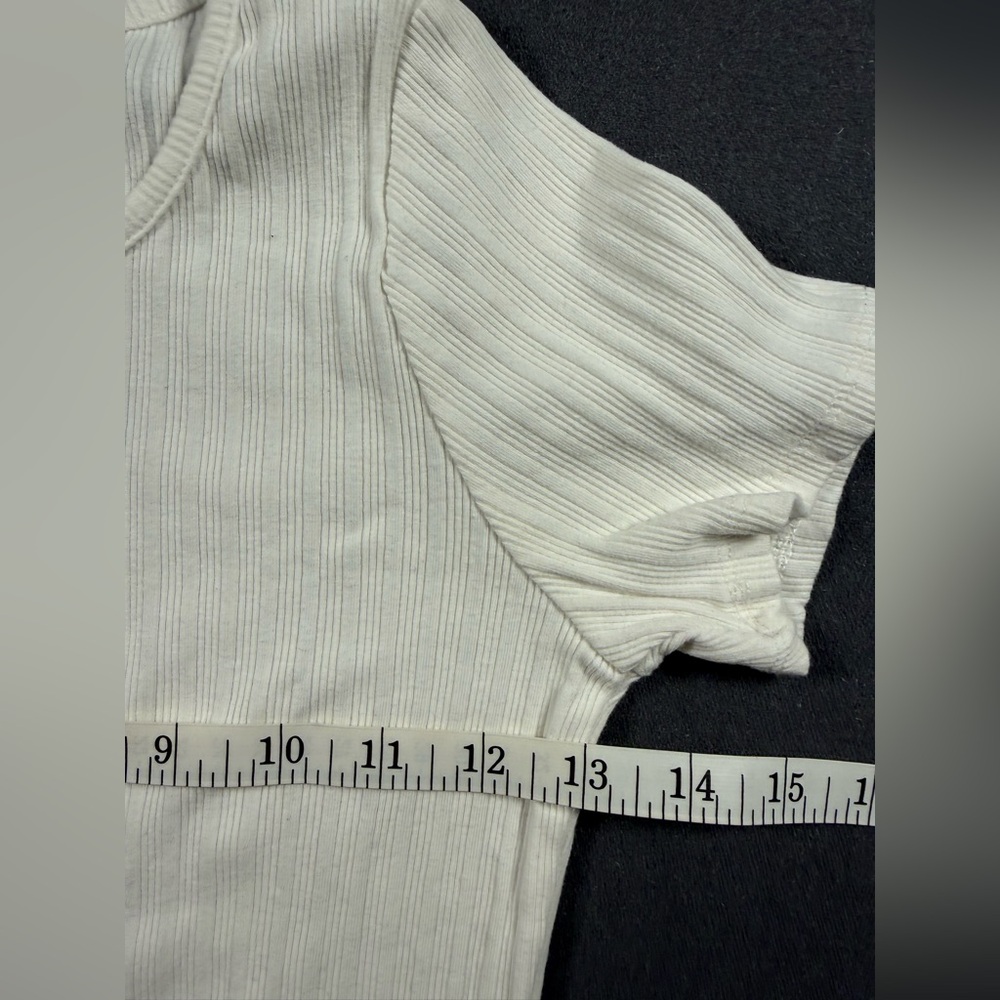 White Ribbed Button-Front Dress - Girls XL (14/16) - Picture 3 of 12